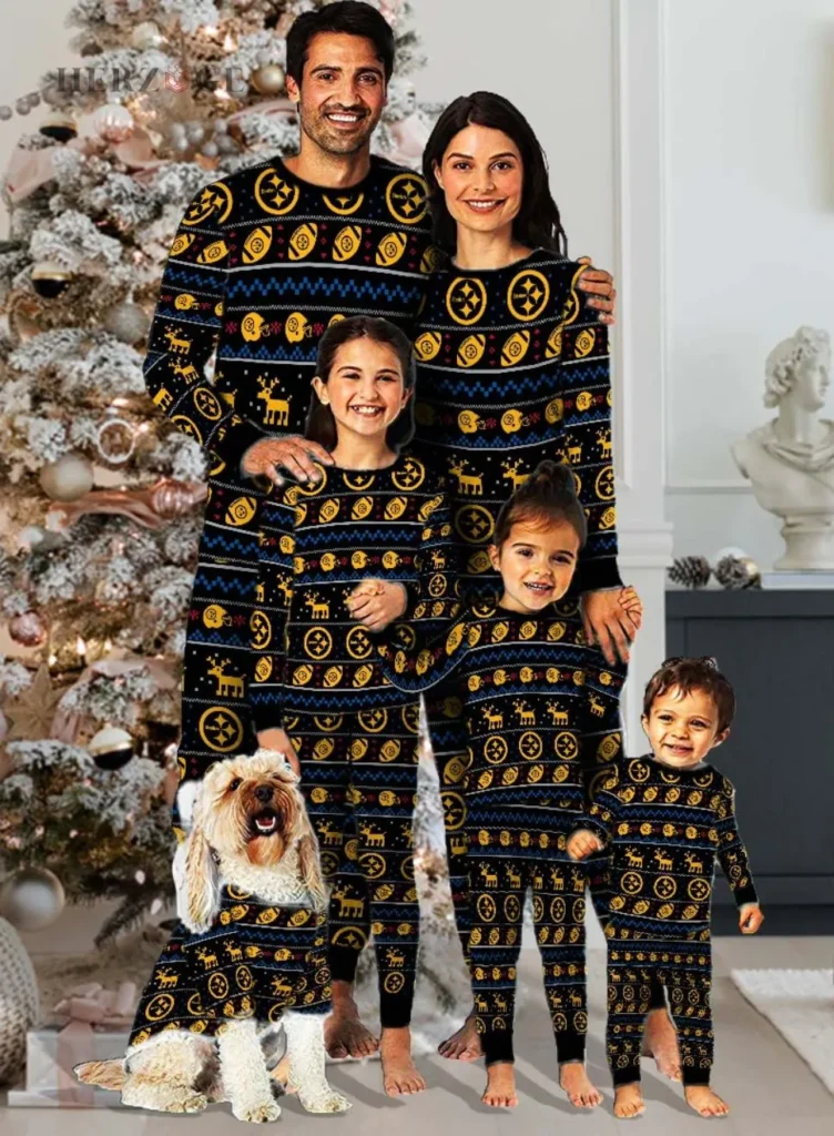 steelers Christmas pajamas | steelers family pajamas | steeler christmas pjs | pittsburgh steelers christmas | steelers pajamas mens