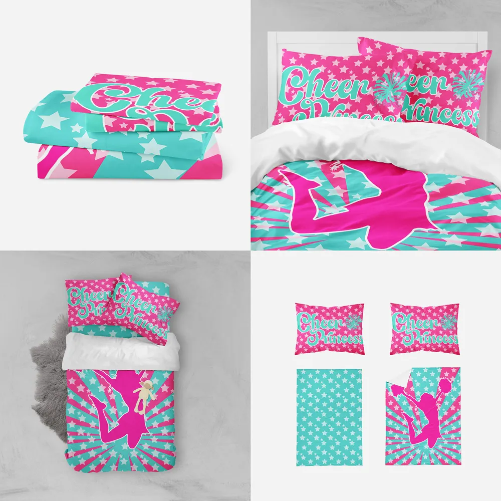 cheer bed | cheerleading bed | cheerleading bedding | cheer room ideas | cheerleading bedroom decor | cheer bedding set