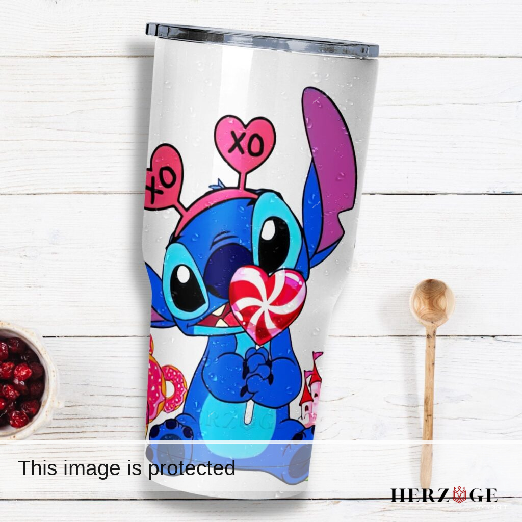 Valentine's Stitch Tumbler: Toast to Love with Our Adorable, Custom