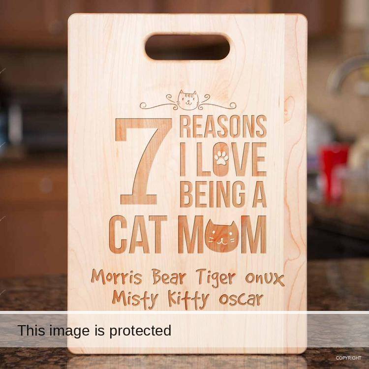 cat cutting board | cat mom | cat mom gifts | mothers day cat gifts | cat mom cutting board