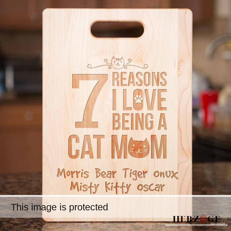 cat cutting board | cat mom | cat mom gifts | mothers day cat gifts | cat mom cutting board