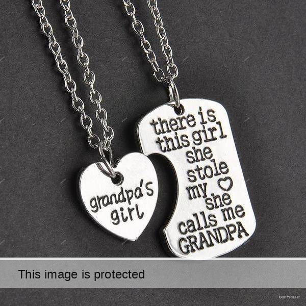 Grandpa Granddaughter Necklace