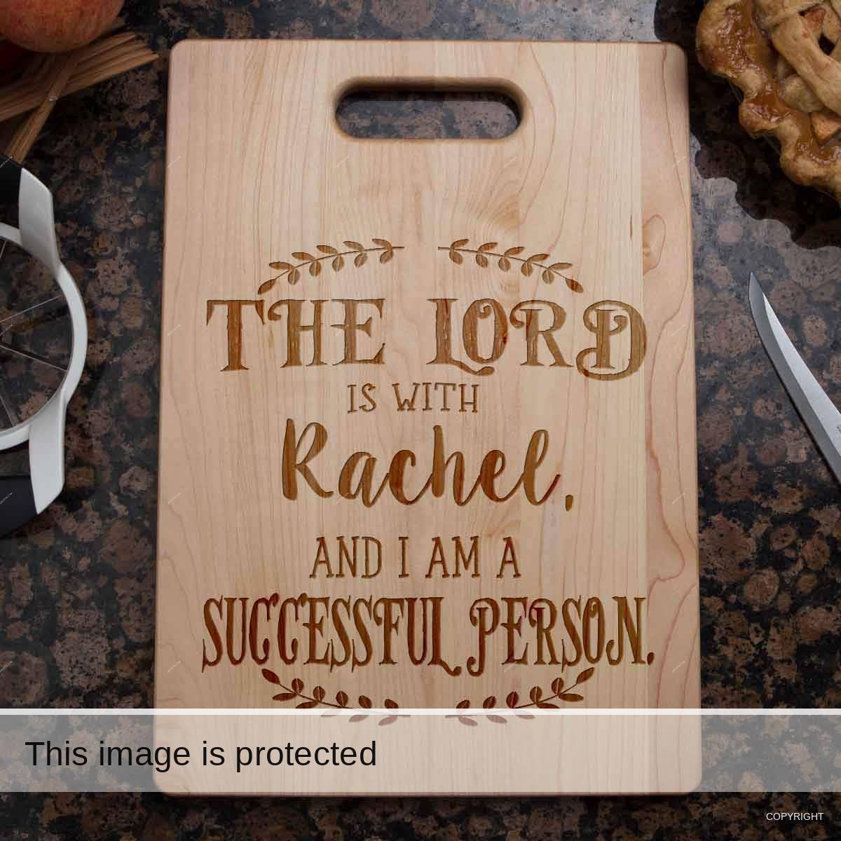 The Lord is with Me Personalized Cutting Board