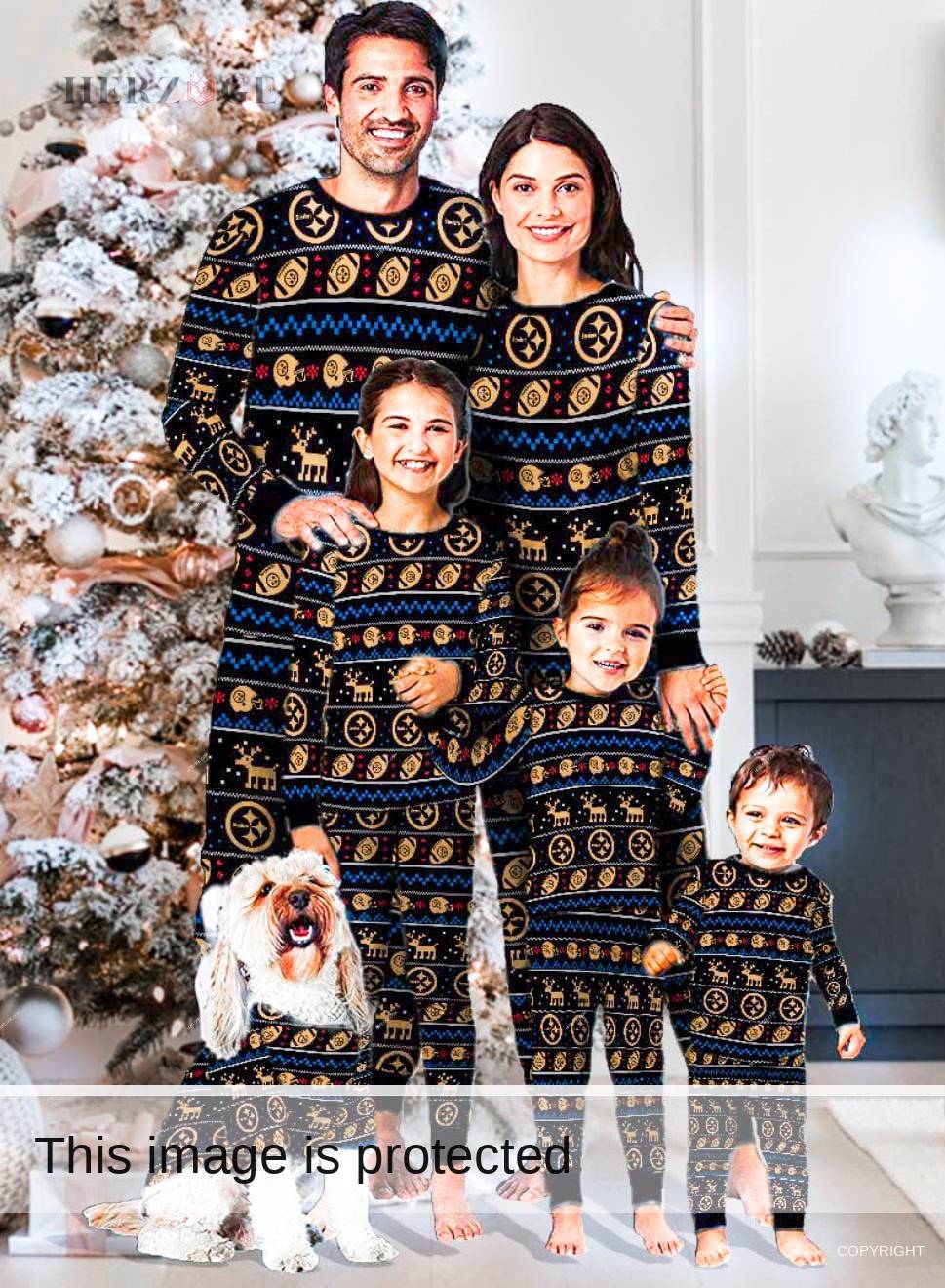 Steelers Christmas Pajamas for Family