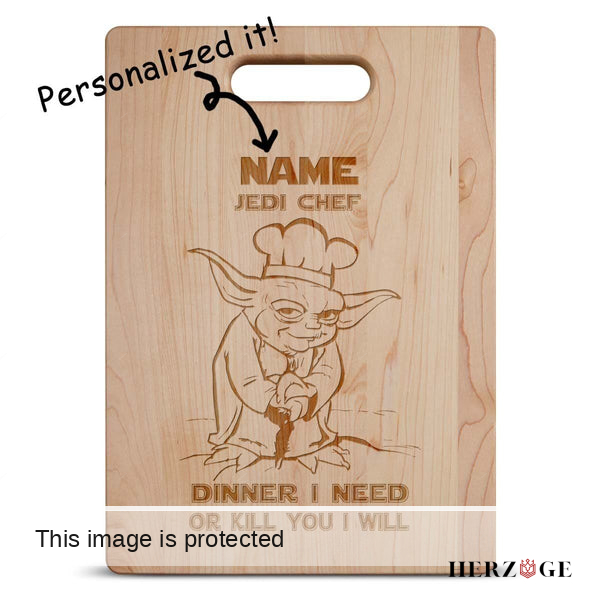 star wars cutting board | star wars chopping board | personalized star wars gifts | yoda cutting board